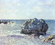 Alfred Sisley Bucht von Langland mit Felsen oil